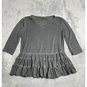 Hidden Alley Shirt Women's Small Gray 3/4 Sleeve T-Shirt Top